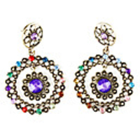 Ring with Ring Alloy Plating Resin Earrings