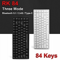 RK84 84 Keys Bluetooth 51 / 24G / Type-C Three Mode Mechanical Gaming Keyboard Cherry MX Switches White Blacklight USB HUB Port miniinthebox