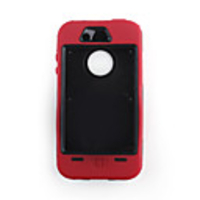 Robot Hard Rubber Case Cover For Iphone4 (Red)