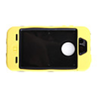 Robot Hard Rubber Case Cover For Iphone4 (Yellow)