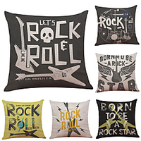 Rock Roll Double Side Cushion Cover 6PC Soft Decorative Square Throw Pillow Cover Cushion Case Pillowcase for Bedroom Livingroom Superior Quality Machine Washable Indoor Cushion for Sofa Couch Bed Chair miniinthebox
