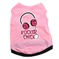 Rocker Chick Style Cotton Shirt for Dogs (Pink,  Multiple Sizes Available)