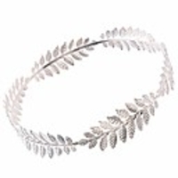 roman emperor crown laurel wreath sliver leaf headband,  silver,  size one size