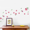 Romantic And Fresh Pink Ink Rose Home Bedroom Living Room Warm Background Decoration Can Remove Stickers