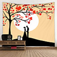 Romantic Moon Digital Printed Tapestry Decor Wall Art Tablecloths Bedspread Picnic Blanket Beach Throw Tapestries Colorful Bedroom Hall Dorm Living Room Hanging