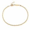 rope chain bracelet, dainty 14k gold plated tiny 2mm link bracelet for women girls