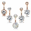 rose gold belly button rings for women diamond belly rings belly navel piercing jewelry