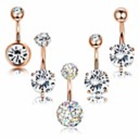 rose gold belly button rings for women diamond belly rings belly navel piercing jewelry