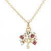 Rose Gold Color Plated Fruit Tree Alloy And Zircon Necklace