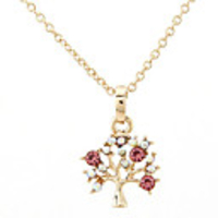 Rose Gold Color Plated Fruit Tree Alloy And Zircon Necklace