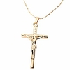 rose gold plated cross none stone jesus christ crucifix cross pendant chain necklace