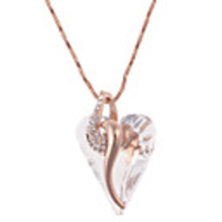 Rose Gold Plated Heart Crystal Necklace