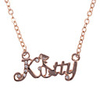 Rose Gold Plated Kitty Shaped Crystal Necklace