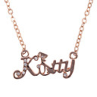 Rose Gold Plated Kitty Shaped Crystal Necklace
