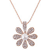 Rose Golden Flower Shaped Crystal Necklace