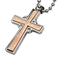 Rose Golden Plated Cross Shape Alloy Necklace