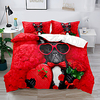Rose Love Dogs Duvet Cover Sets Include 1 Duvet Cover1/2 Pillowcase Red miniinthebox