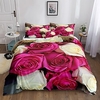 Rose Printed 3-Piece Duvet Cover Set Hotel Bedding Sets Comforter Cover with Soft Lightweight Microfiber,  Include 1 Duvet Cover,  2 Pillowcases (1 Pillowcase for Twin/Single) miniinthebox
