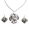 Rose Shape Alloy Necklace Earrings Jewelry Set
