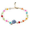 Rose Shape Resin Colorful Bead Alloy Bracelet