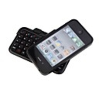 Rotate Mini Rechargeable Wireless Bluetooth Flip-Out QWERTY Keyboard with Plastic Case for iPhone4
