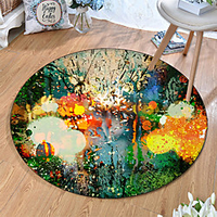 Round 5mm Area Rugs Machine Made Polyster Non Skid Modern 3D miniinthebox