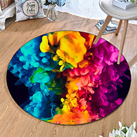 Round 5mm Area Rugs Machine Made Polyster Non Skid Modern 3D miniinthebox