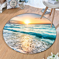 Round 5mm Area Rugs Machine Made Polyster Non Skid Modern 3D miniinthebox