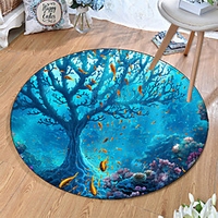Round 5mm Area Rugs Machine Made Polyster Non Skid Modern 3D miniinthebox