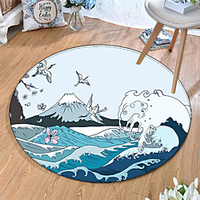 Round 5mm Area Rugs Machine Made Polyster Non Skid Modern 3D miniinthebox