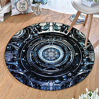 Round 5mm Area Rugs Machine Made Polyster Non Skid Modern 3D miniinthebox