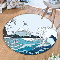 Round 5mm Area Rugs Machine Made Polyster Non Skid Modern 3D miniinthebox