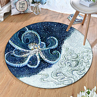 Round 5mm Area Rugs Machine Made Polyster Non Skid Modern 3D miniinthebox