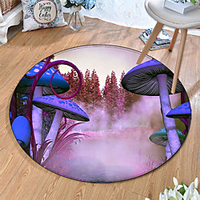 Round 5mm Area Rugs Machine Made Polyster Non Skid Modern 3D miniinthebox