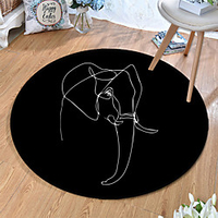 Round 5mm Area Rugs Machine Made Polyster Non Skid Modern 3D miniinthebox