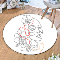 Round 5mm Area Rugs Machine Made Polyster Non Skid Modern 3D miniinthebox