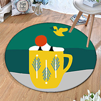 Round 5mm Area Rugs Machine Made Polyster Non Skid Modern 3D miniinthebox