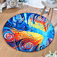 Round 5mm Area Rugs Machine Made Polyster Non Skid Modern 3D miniinthebox