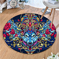 Round 5mm Area Rugs Machine Made Polyster Non Skid Modern 3D miniinthebox