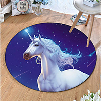 Round 5mm Area Rugs Machine Made Polyster Non Skid Modern 3D miniinthebox