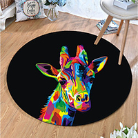 Round 5mm Area Rugs Machine Made Polyster Non Skid Modern 3D miniinthebox