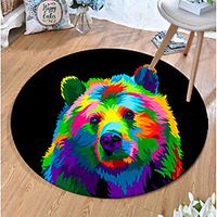 Round 5mm Area Rugs Machine Made Polyster Non Skid Modern 3D miniinthebox