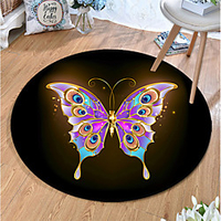Round 5mm Area Rugs Machine Made Polyster Non Skid Modern 3D miniinthebox