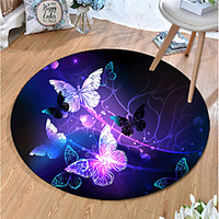 Round 5mm Area Rugs Machine Made Polyster Non Skid Modern 3D miniinthebox