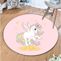 Round 5mm Area Rugs Machine Made Polyster Non Skid Modern 3D miniinthebox