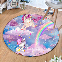 Round 5mm Area Rugs Machine Made Polyster Non Skid Modern 3D miniinthebox