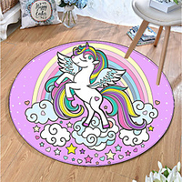 Round 5mm Area Rugs Machine Made Polyster Non Skid Modern 3D miniinthebox