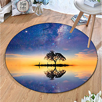 Round 5mm Area Rugs Machine Made Polyster Non Skid Modern 3D miniinthebox