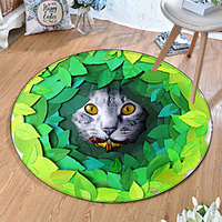 Round 5mm Area Rugs Machine Made Polyster Non Skid Modern 3D miniinthebox