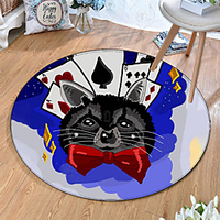 Round 5mm Area Rugs Machine Made Polyster Non Skid Modern 3D miniinthebox